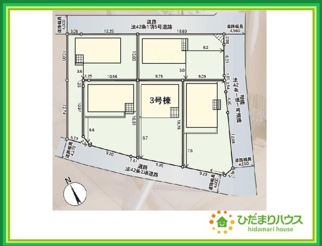 郡山市横塚第11　新築戸建　3号棟の区画図|駐車2台以上可能で、急な来客時にも安心ですね☆彡