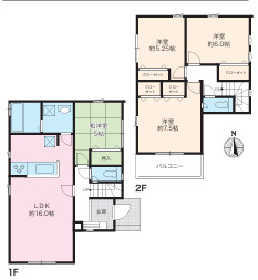 平塚市入野　新築戸建　全３棟の間取り|２号棟
