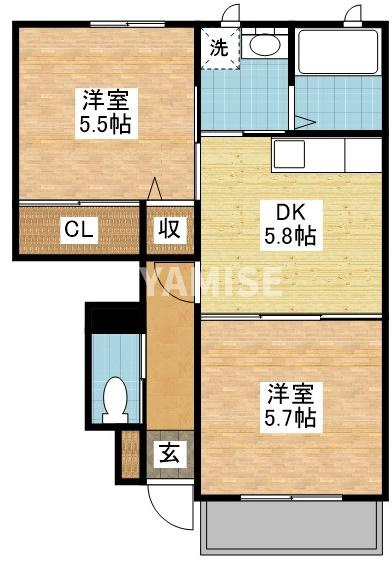 グリーン　ヴューＢ棟の間取り