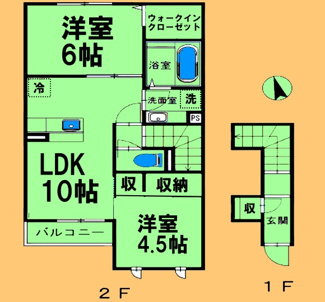 【間取り】 | ル　リアン | 間取り図：反転タイプ