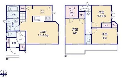 【新築】川越市安比奈新田新築住宅 全1棟の間取り