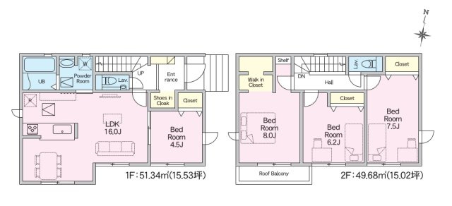 【間取り】 | 練馬区富士見台1丁目　新築分譲住宅　全2棟（成増店） | ※図面と現況が異なる場合は現況優先となります。
