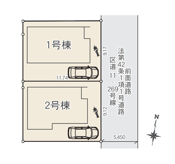【区画図】 | 練馬区富士見台1丁目　新築分譲住宅　全2棟（成増店） | ※図面と現況が異なる場合は現況優先となります。
