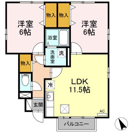 セジュールブランシェ　Ａの間取り
