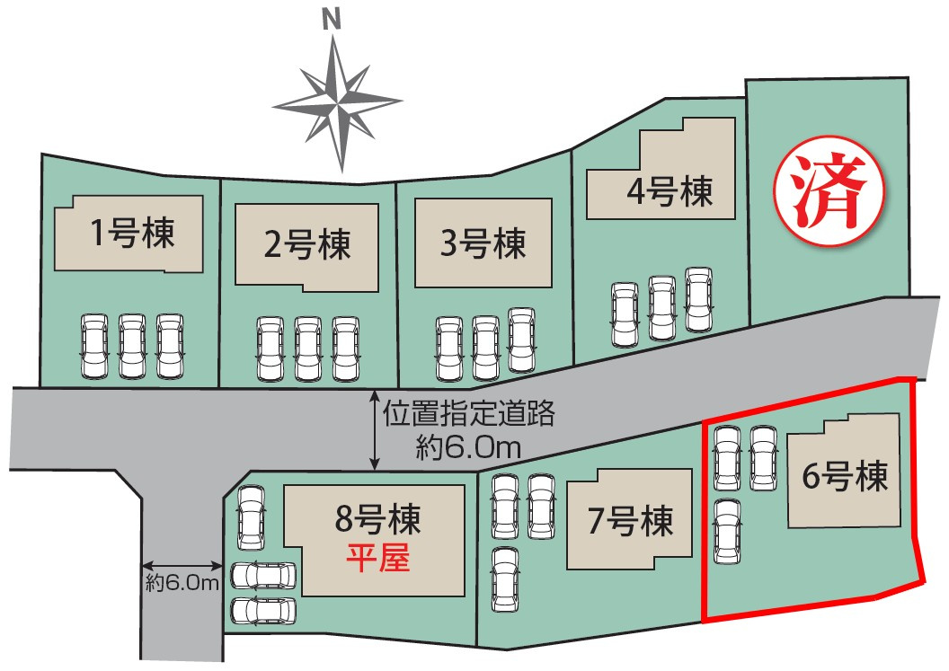 藤岡市藤岡（全8棟）6号棟の区画図
