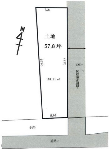 川越市天沼新田　建築条件なし売地　東武東上線『鶴ヶ島駅』徒歩15分　【名細小学区】の土地図