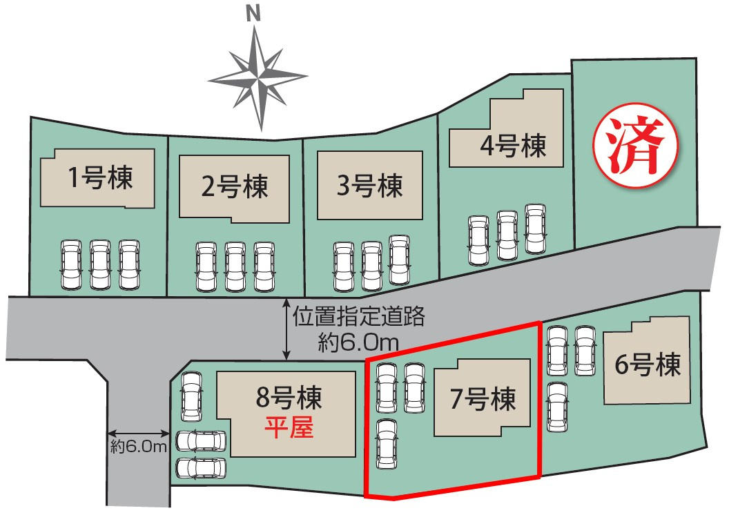 藤岡市藤岡（全8棟）7号棟の区画図