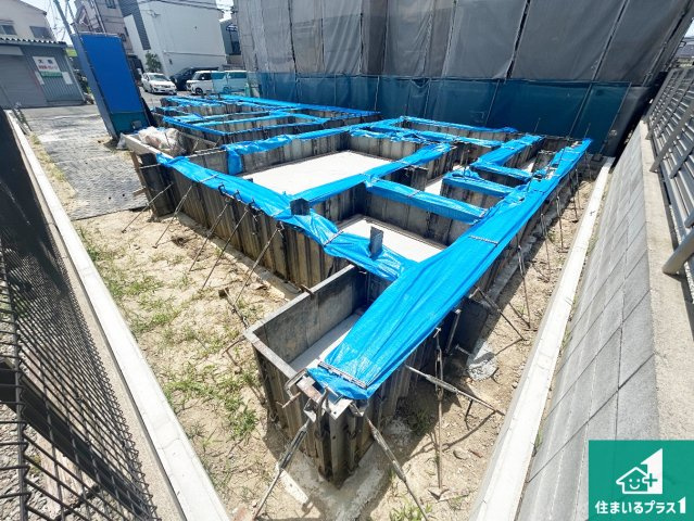 大阪市平野区瓜破西　第1期　新築一戸建ての外観|周辺は落ち着いた街並みの住宅地！子育てがしやすい住環境です！まだ未完成ですが、現地でしかわからない事もございます。是非一度ご覧ください。
