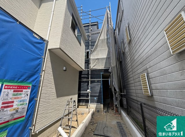 大阪市平野区瓜破西　第1期　新築一戸建ての外観|周辺は落ち着いた街並みの住宅地！子育てがしやすい住環境です！まだ未完成ですが、現地でしかわからない事もございます。是非一度ご覧ください。
