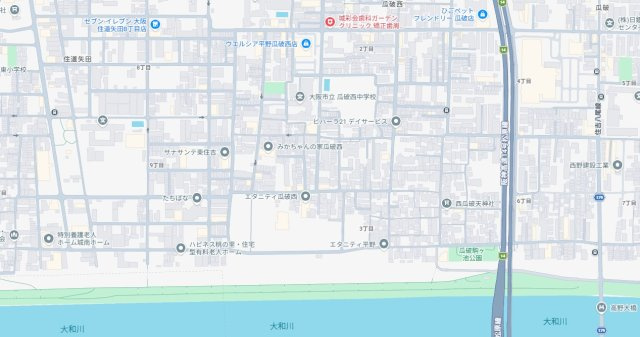大阪市平野区瓜破西　第1期　新築一戸建ての地図