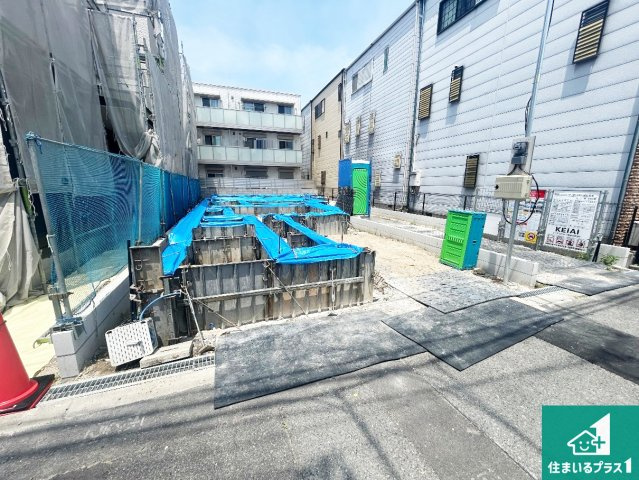大阪市平野区瓜破西　第1期　新築一戸建ての外観|周辺は落ち着いた街並みの住宅地！子育てがしやすい住環境です！まだ未完成ですが、現地でしかわからない事もございます。是非一度ご覧ください。