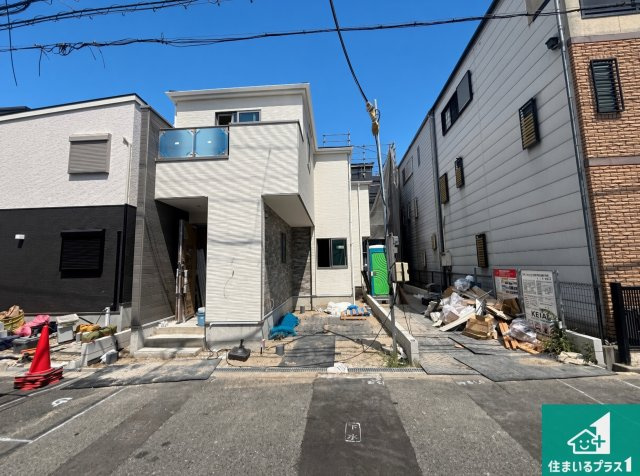 大阪市平野区瓜破西　第1期　新築一戸建ての外観|周辺は落ち着いた街並みの住宅地！子育てがしやすい住環境です！まだ未完成ですが、現地でしかわからない事もございます。是非一度ご覧ください。