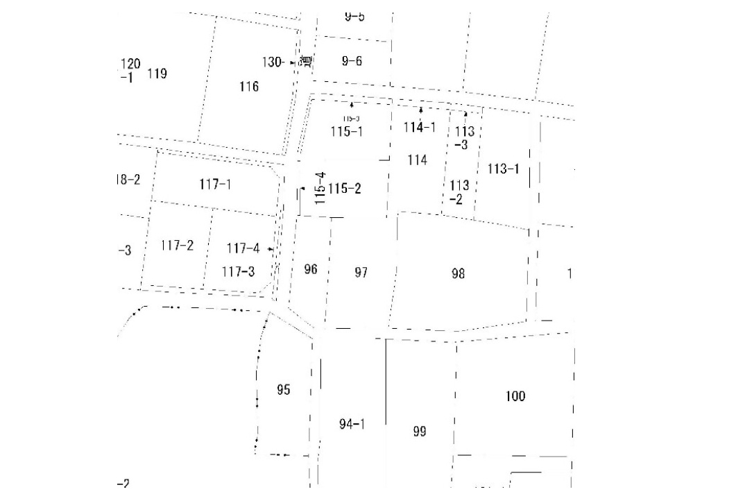 知多郡武豊町大字冨貴字南側　売り土地の区画図
