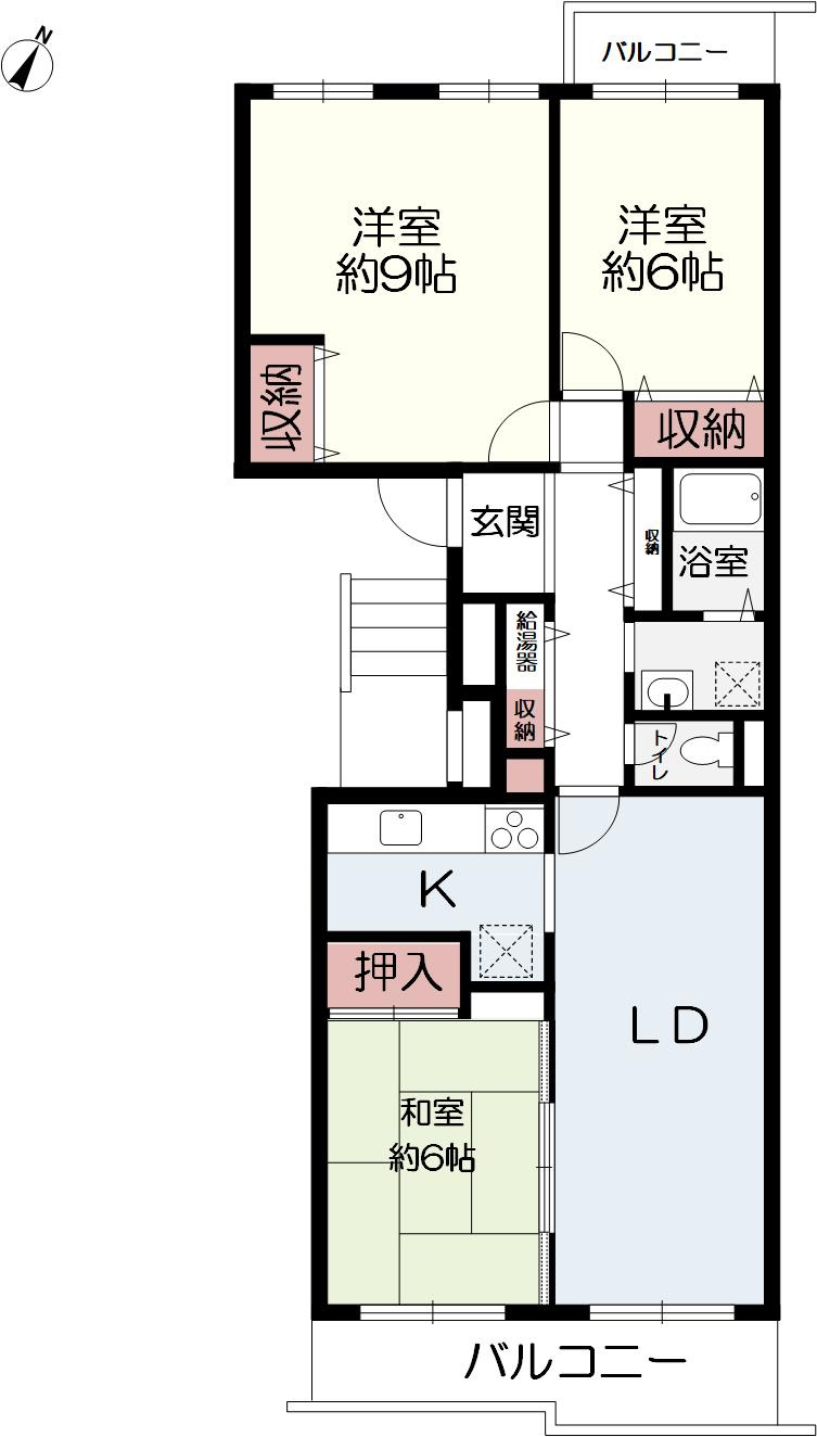 メゾン住吉川の間取り|３LDK、80.98㎡、ファミリータイプ