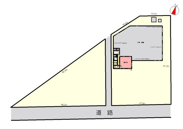 丹波市市島町東勅使の倉庫の区画図
