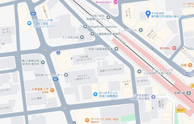 ホテルスカイコート小岩の地図