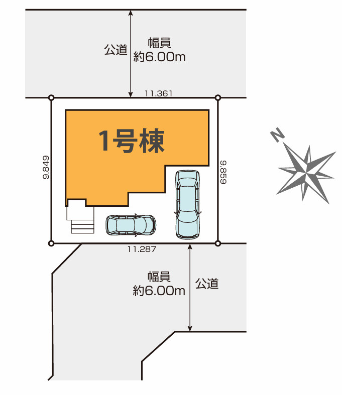 新築/新座市野火止3丁目の区画図|駐車場あり（車種による）