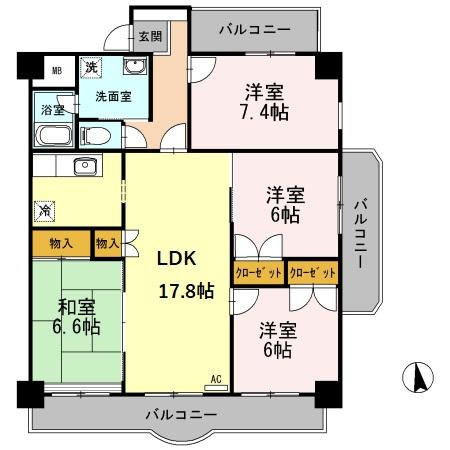 エザンス木之庄Ⅱの間取り