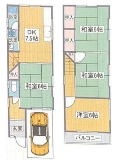 【間取り】 | 東板持町3丁目貸家