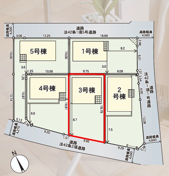 郡山市横塚6丁目　　　３号棟　　芳賀小学校、郡山第４中学区の区画図