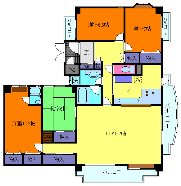 フォーシーズンズ芦屋の間取り