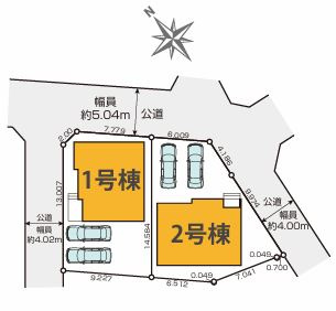 【新築】川越市今成5期 1号棟の区画図|区画図です