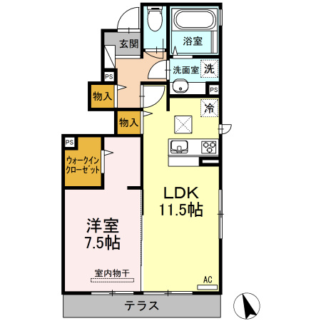 川崎市多摩区菅３丁目のアパートの間取り