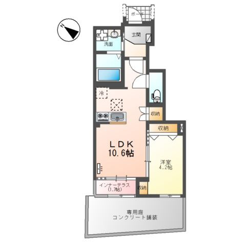 ソラーレ（東松山市松山町　アパートⅡ期新築工事）の間取り