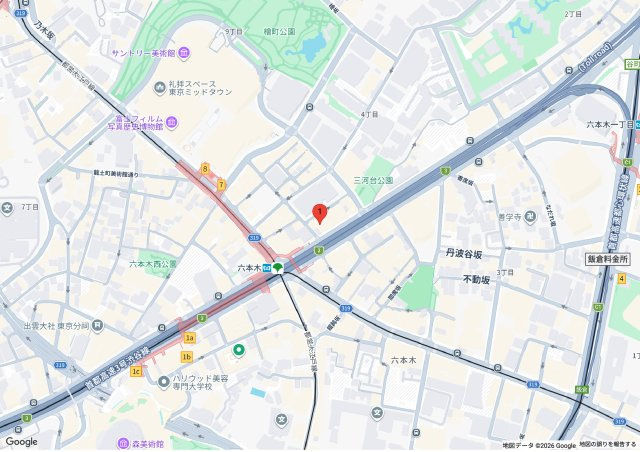 港区六本木４丁目の事務所の地図