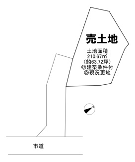 【土地図】 | 伯太町５丁目　建築条件付売土地 | 【土地約６３．７２坪】ゆとりある敷地で夢のマイホームを実現してくださいね！