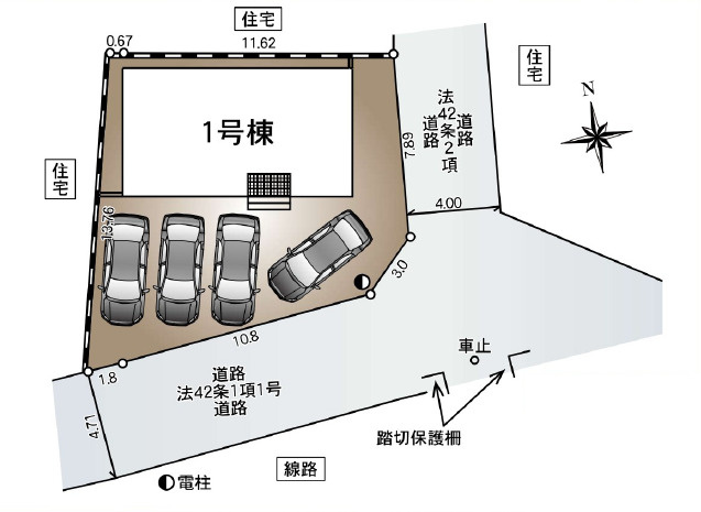 秦野市清水町第1　新築戸建　全1棟1号棟の区画図