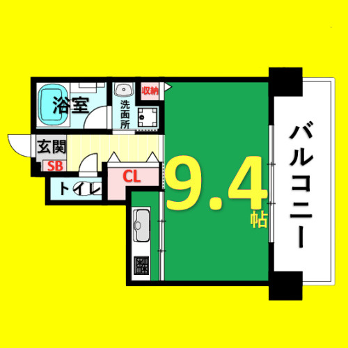 CASTELLO ASSO　名古屋市賃貸　仲介手数料無料の間取り
