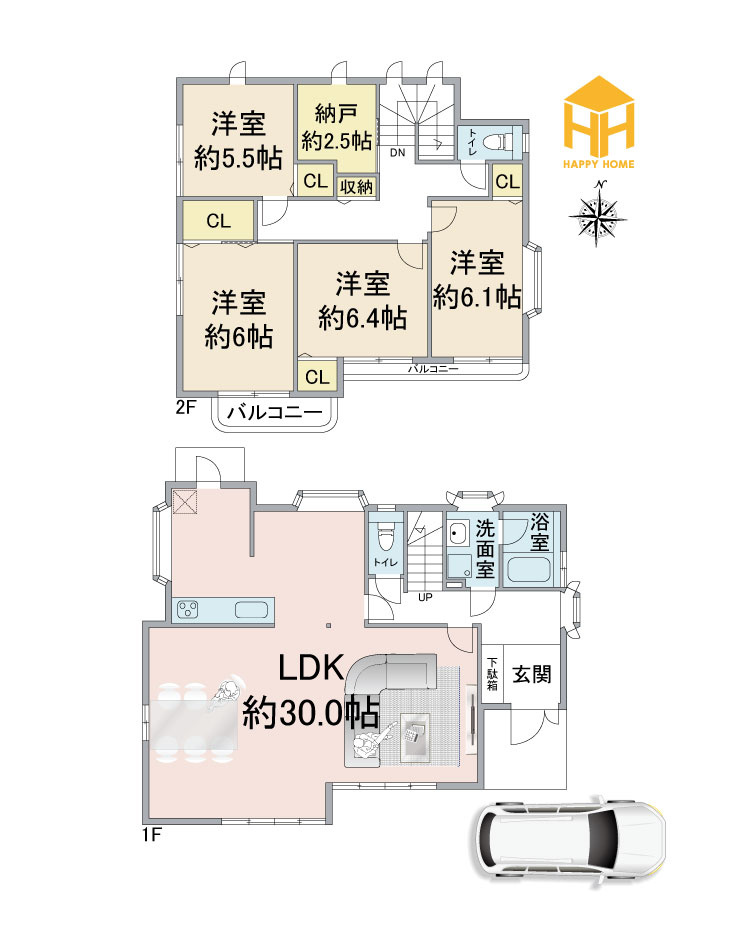 宝塚市逆瀬台5丁目中古戸建│4SLDK+駐車1台可の間取り|※現況と図面が異なる場合現況を優先いたします。