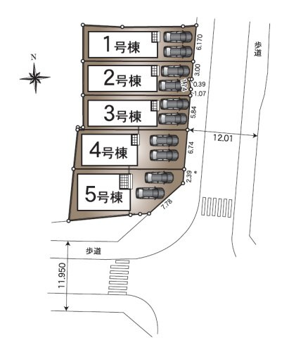 【区画図】 | 小牧市大字二重堀字北之山606『仲介料無料』新築戸建て | 1号棟