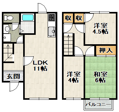 川面テラスハウスの間取り