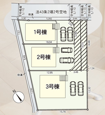 【区画図】 | クレイドルガーデン甲府市中小河原第1　1号棟 | 区画図