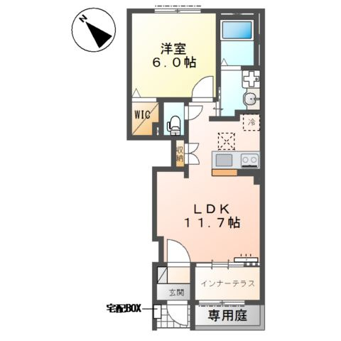 坂戸市千代田　アパートⅡ期新築工事の間取り