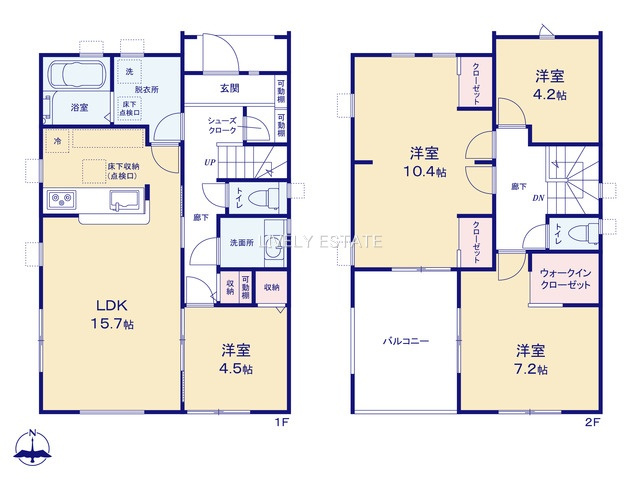 草加市稲荷6丁目 新築分譲住宅の間取り