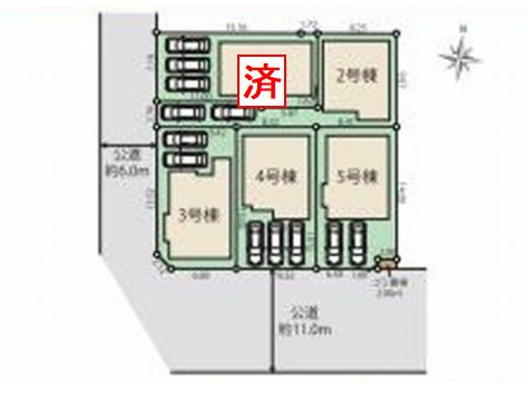 【区画図】 | 【仲介手数料０円】相模原市緑区二本松3丁目　新築一戸建て　全5棟 | 【仲介手数料０円】相模原市緑区二本松3丁目　新築一戸建て　全5棟