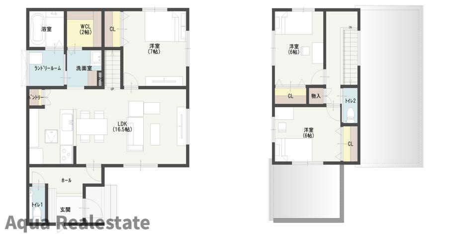 坂出市江尻町の新築一戸建の間取り
