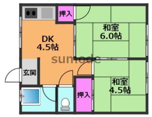 奥田コーポの間取り