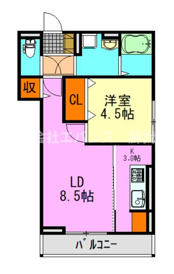【間取り】 | D-ROOM神明町Ⅱ　B