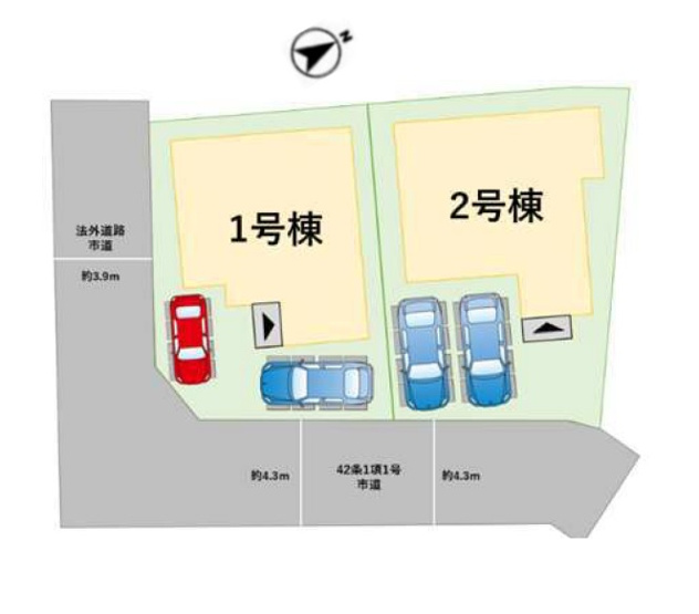 【区画図】 | 福岡市南区屋形原2丁目4期　1号棟（全2棟）【仲介手数料無料・0円】 | 区画図です。1号棟