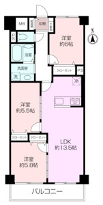 南向きの3LDK！室内新規リノベーション済です