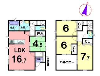 【間取り】 | 西脇市上野第3-２号棟