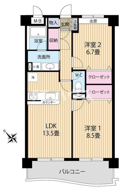 クイーンズ・パレス２の間取り