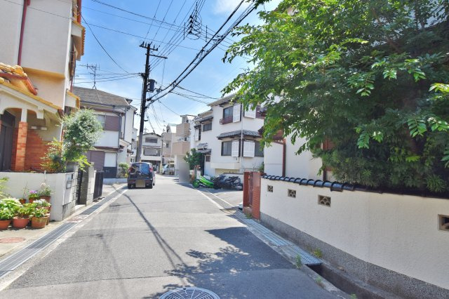 エムズガーデン尼崎市上ノ島町2丁目建築条件付き売土地│3LDK＋駐車1台可の前面道路含む現地写真|前面道路　幅員約4.9ｍ