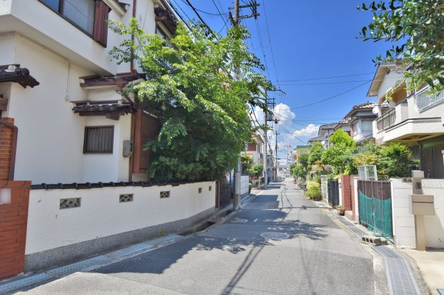 エムズガーデン尼崎市上ノ島町2丁目建築条件付き売土地│3LDK＋駐車1台可の前面道路含む現地写真|前面道路　幅員約4.9ｍ