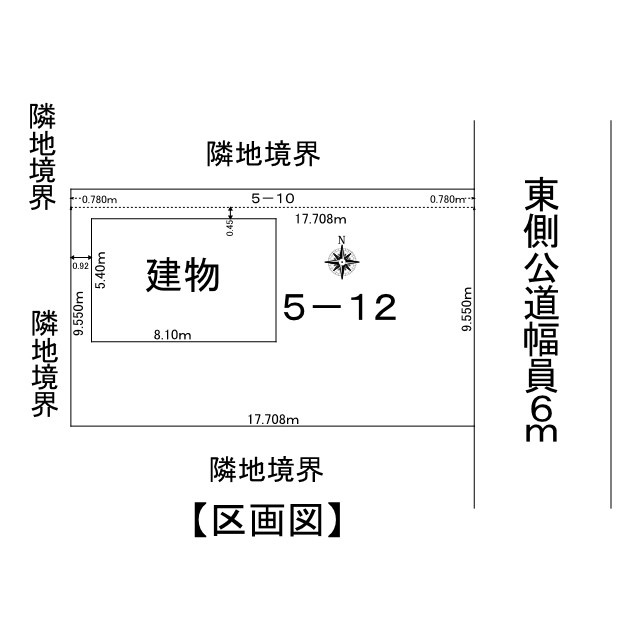 北見市常盤町４丁目５番地１２、５番１０　中古売家の区画図|【区画図】区画図です。建物側と前面道路側の間の敷地に3台分の駐車スペースがあります。建物窓側の敷地にも1台ほどの駐車が可能で、最大4台の駐車も可能です。