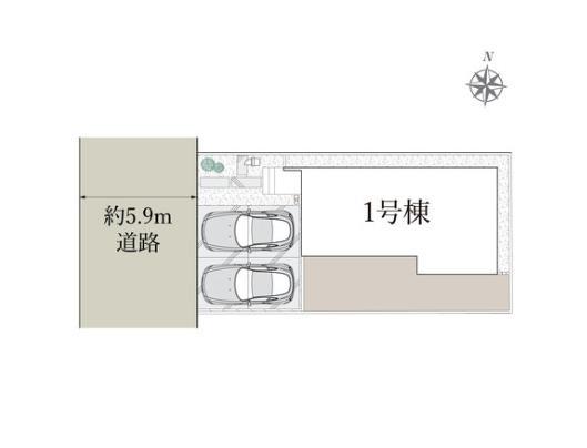 牛久市刈谷町1丁目　新築戸建の区画図